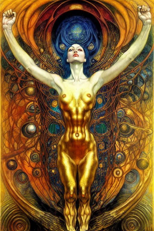 Image similar to Divine Chaos Engine by Karol Bak, Jean Delville, William Blake, Gustav Klimt, and Vincent Van Gogh, symbolist, visionary