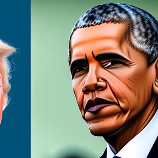 Image similar to combination of the faces of trump and obama