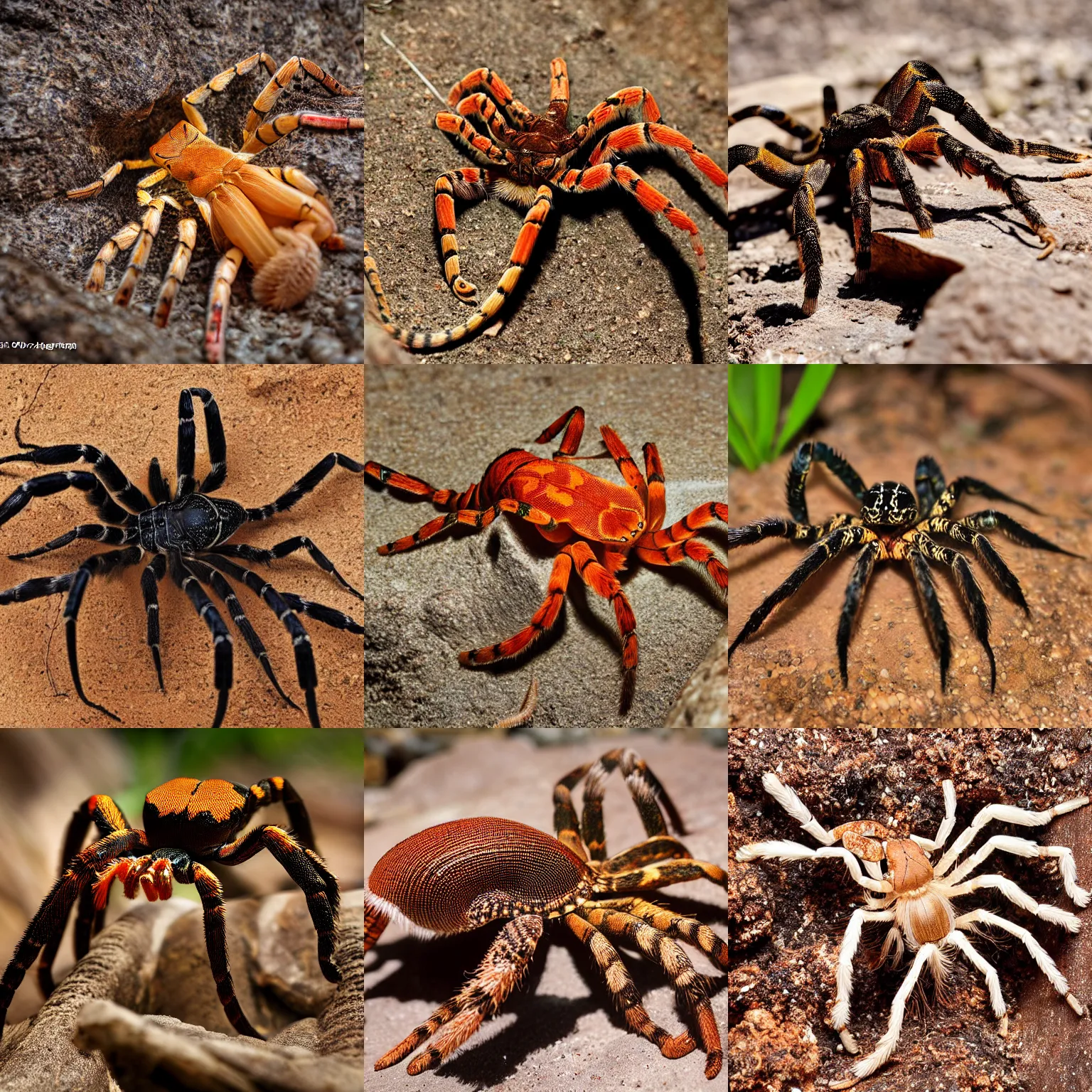 Prompt: a snake-lobster-tarantula-scorpion, wildlife photography