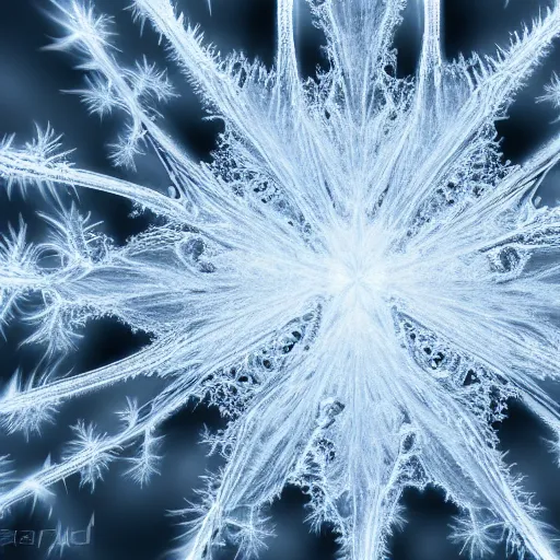 Prompt: ice crystals, fractal design, 4 k photograph