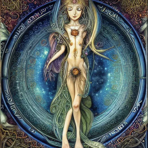 Image similar to detailed and sharp virgo artistic zodiac artwork, mystic style, detailed, 8 k, detailed, symmetrical, by brian froud