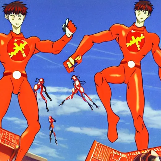 Prompt: Evangelion, soviet propaganda