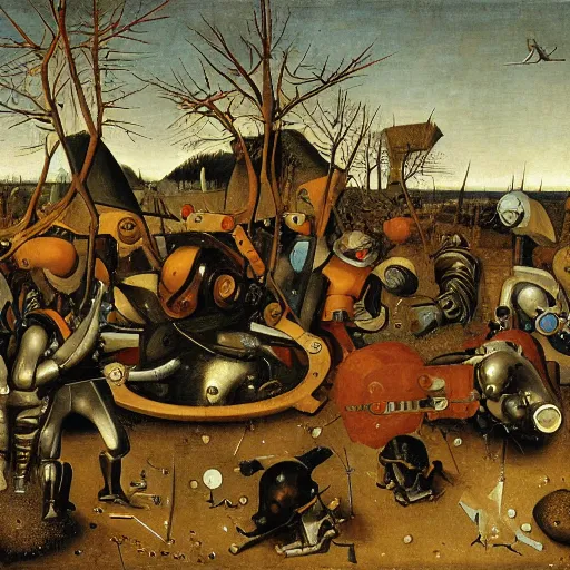 Image similar to cyborgs by pieter bruegel the elder