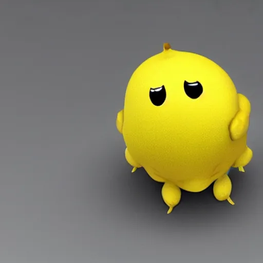 Image similar to a terrified lemon, kawaii