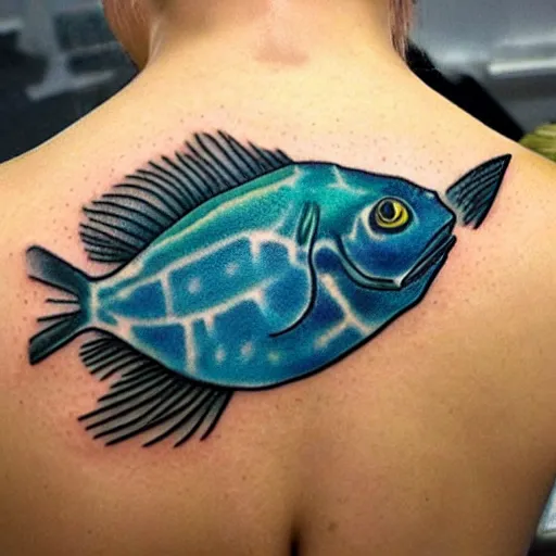 Prompt: a flounder tattoo