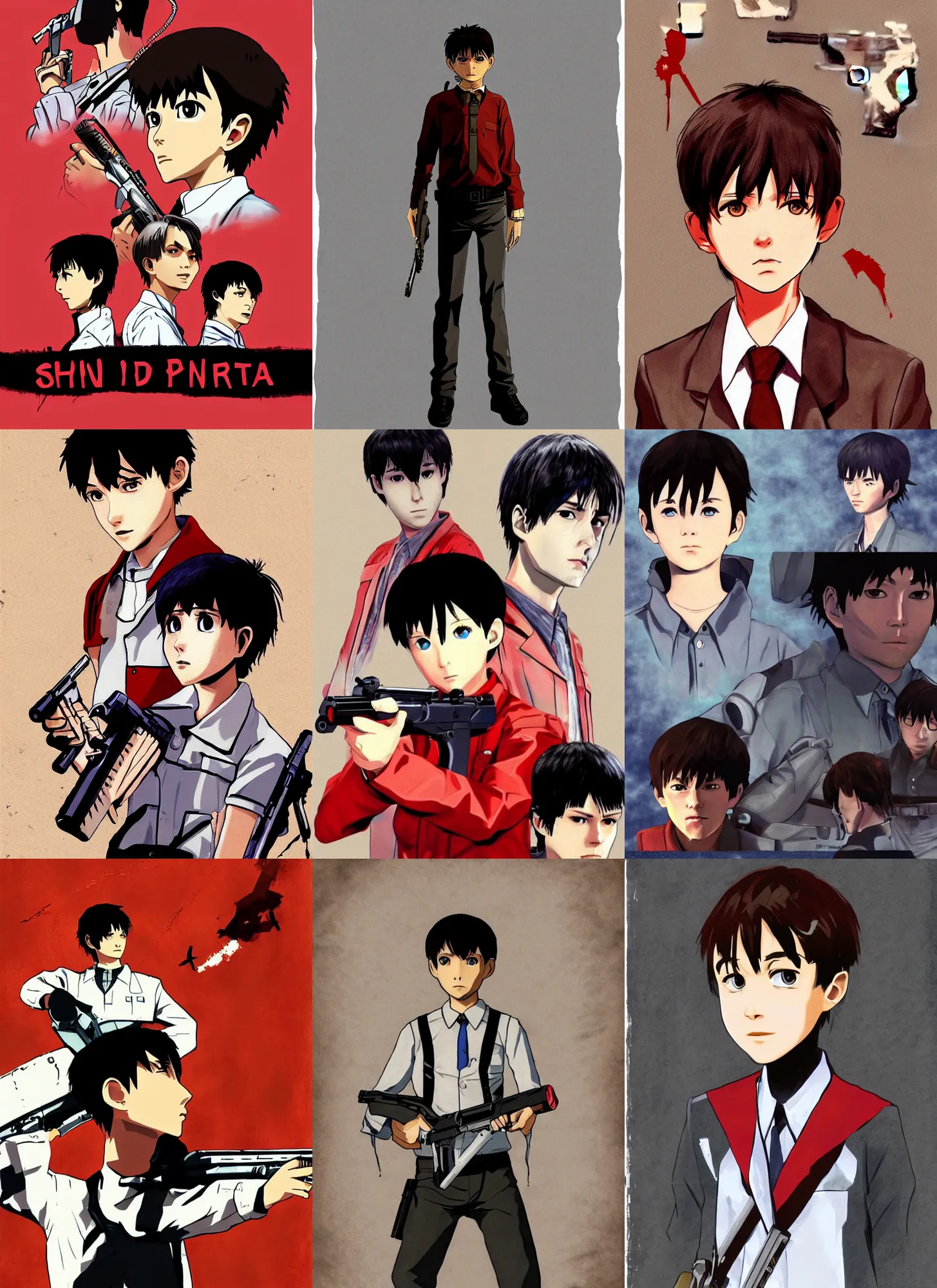 Prompt: shinji ikari, red dead redemption art style, rockstar games