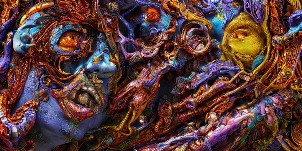 Image similar to dreamscape, mike franchina, vivid colors, anatomical, highly detailed sculpture, intricate detailed, ommatidia, 8 k, cinematic atmosphere, post - processing