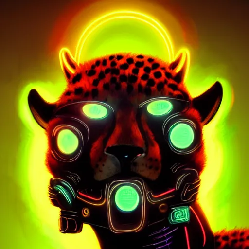 Image similar to a beautiful commission of an anthropomorphic cheetah wearing a neon jacket,futuristic,detailed face,character design by charles bowater,mohawk,cyberpunk style,deviantart,artstation,art by greg rutkowski,ross tran,professional lighting,neon city,night,raytracing,rtx