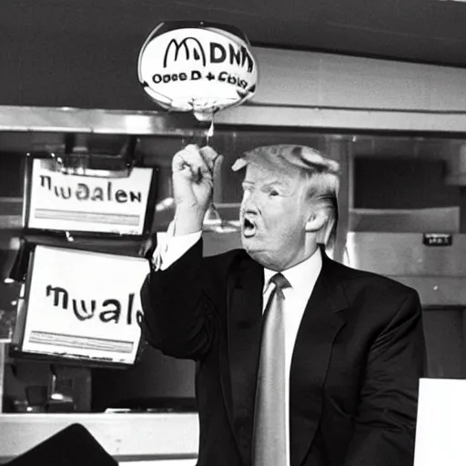Image similar to Donald trump working at McDonald’s