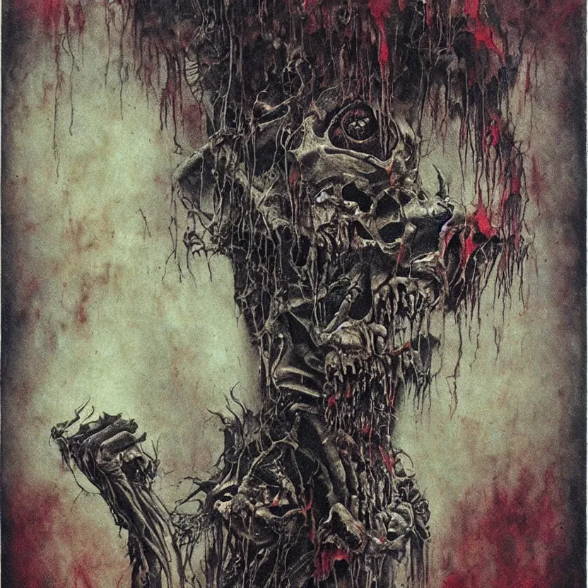 Image similar to dark tattoo, acid rich colors, giger beksinski gammell horror king chaos, bleeding colors, big budget movie scene, horror reality, award winning photograph, cinematic lighting, realistic!, hyperrealism, realistic refine flavor, real polaroid picture