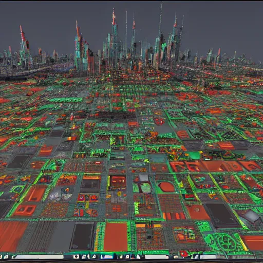 Image similar to demoscene city