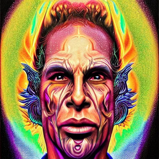 Prompt: an extremely psychedelic portrait of ronnie james dio, surreal, lsd, face, detailed, intricate, elegant, lithe, highly detailed, digital painting, artstation, concept art, smooth, sharp focus, illustration