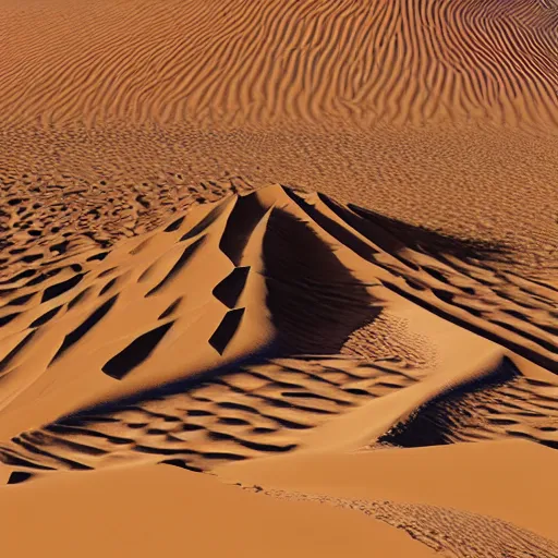 Image similar to desert temple surrounded by large dunes, carving, digital art