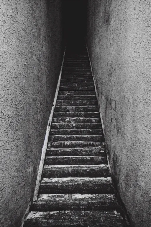 Image similar to a stairway down into the abyss, void, ominous, shadowy, something is watching you