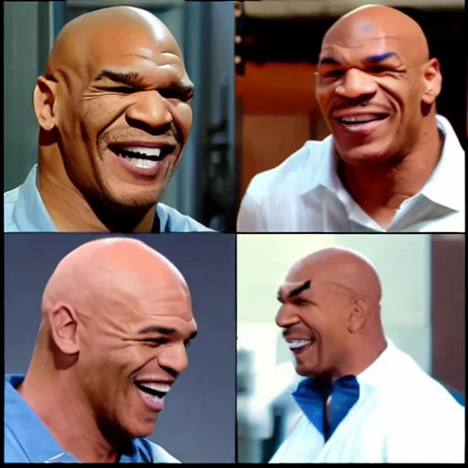 Prompt: mr clean mr clean mr clean and mike tyson laughing