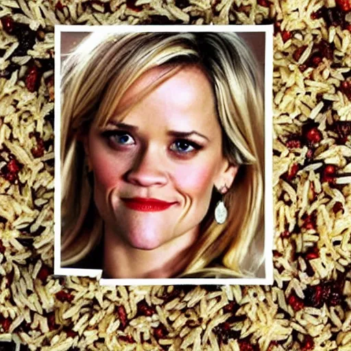 Image similar to a pile of rice with reece witherspoon face