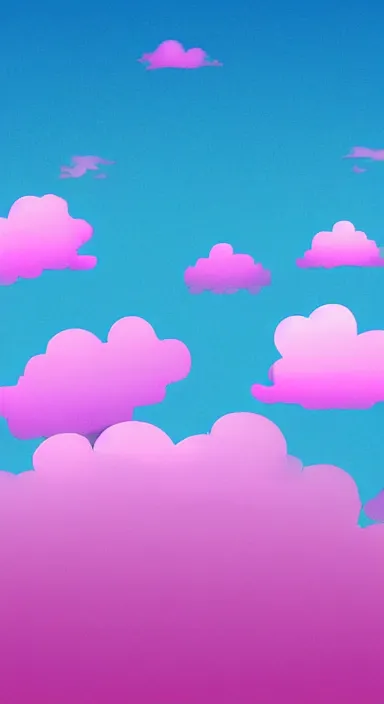 Image similar to pink clouds, under blue clouds, under black sky, smooth, cartoonish and simplistic, background artwork, digital art, award winning