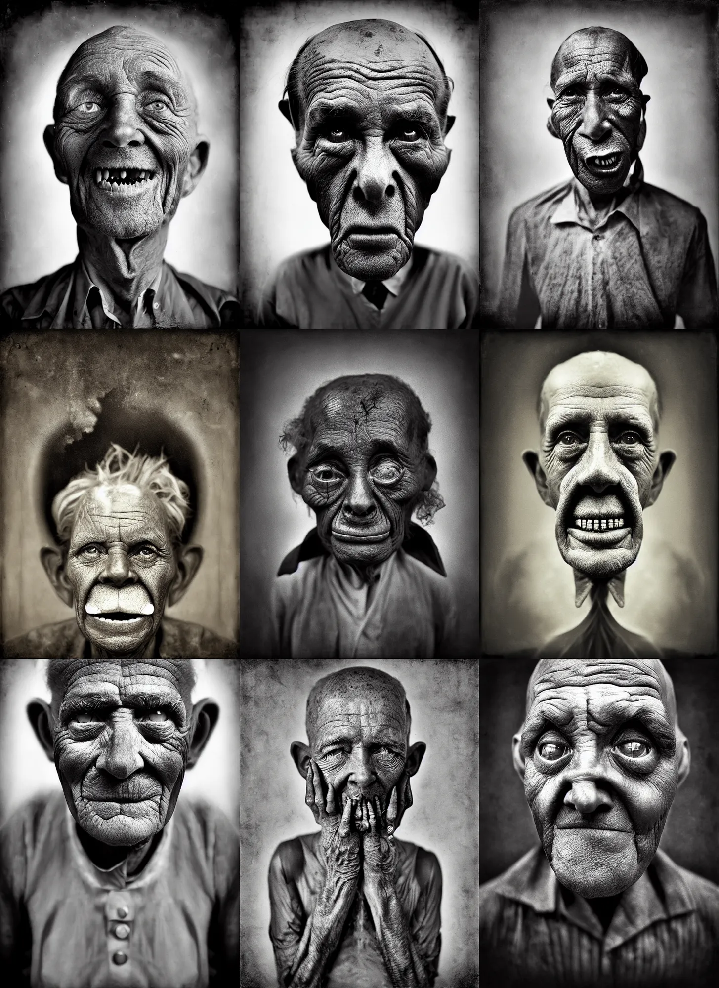 Image similar to anthropomorphic mangle by lee jeffries, gelatin silver process