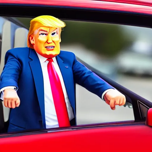 Image similar to donald trump as a character in cars