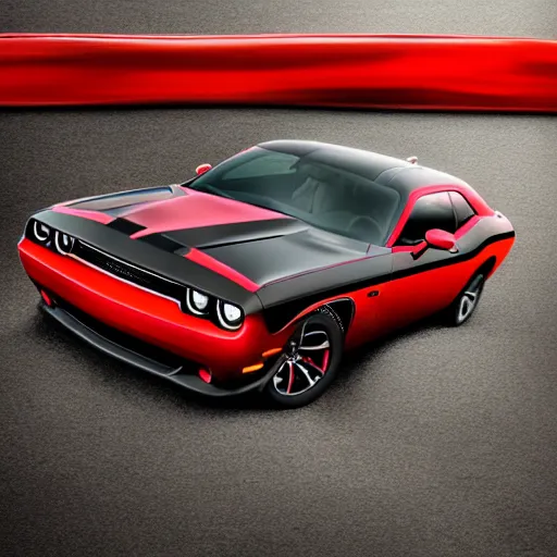 Image similar to logo of a red dodge challenger, mopar, black, red, professional artwork, concept art, artgerm, sakimichan, dark background, colorful, highly detailed, 4k, sharp focus,