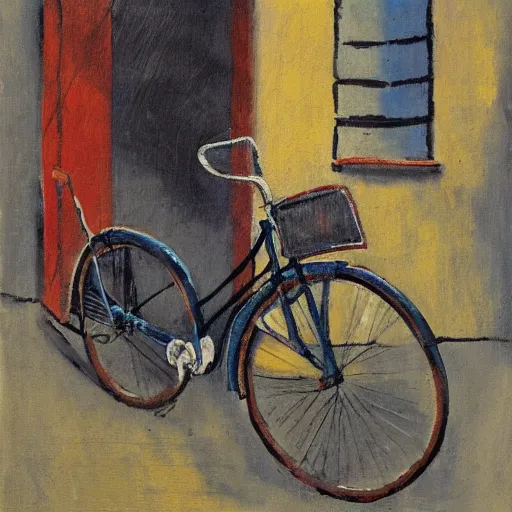 Prompt: Irma stern pAinting of a bicycle