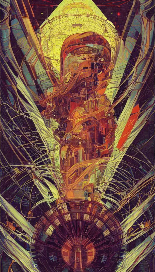 Image similar to Tha oracle, futurism, da vinci, Dan Mumford, Josan Gonzalez