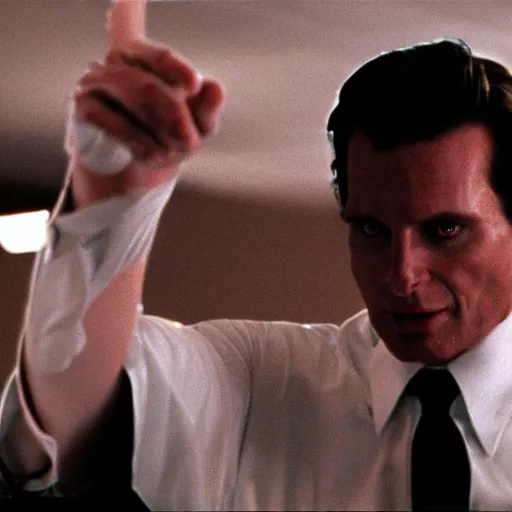 Image similar to patrick bateman Beating a furry