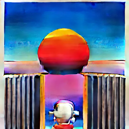 Prompt: prison by shusei nagaoka, kaws, david rudnick, airbrush on canvas, pastell colours, cell shaded, 8 k