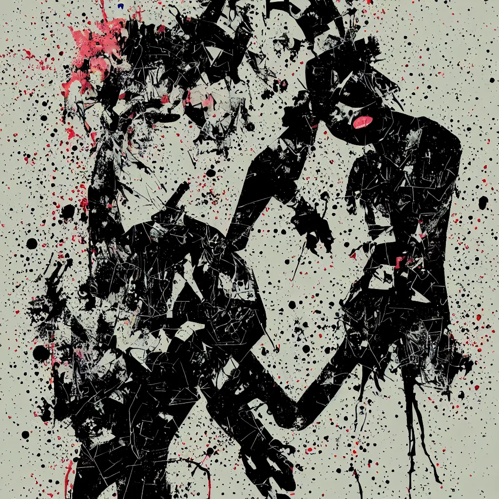 Image similar to girl figure, abstract, jet set radio artwork, ryuta ueda artwork, cryptic, rips, spots, asymmetry, stipple, lines, glitches, color tearing, pitch bending, stripes, dark, ominous, eerie, hearts, minimal, points, otomo katsuhiro artwork, technical, natsumi mukai artwrok, folds