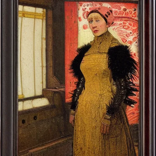 Image similar to a portrait of a female android by ford madox brown