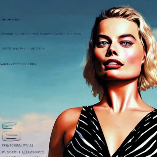 Prompt: margot robbie gta cover art