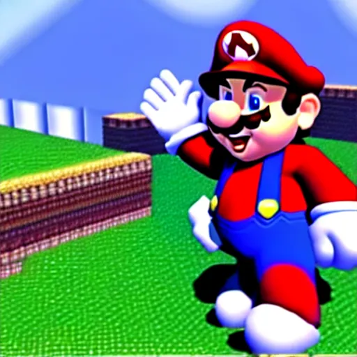 Image similar to danny devito, super mario 6 4 screenshot