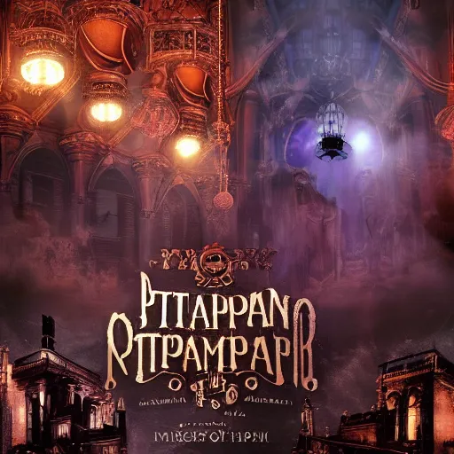 Image similar to steampunk phantom of the opera, hyper realistic, theatrical lighting, 8k resolution, highly detailed