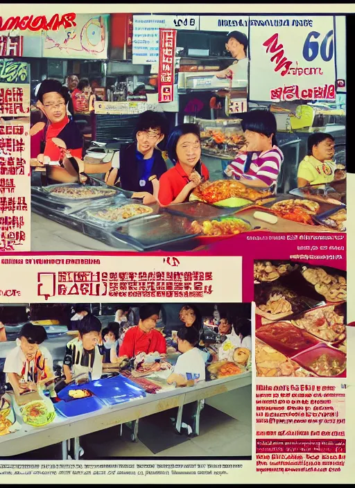 Image similar to 1 9 9 0 s singaporean public education poster for hawker centres