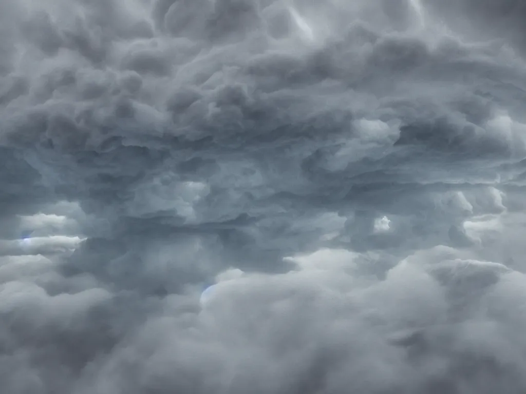 Image similar to supercells, landscapes, super storm, over the clouds, craig mullens, cinema 4 d, sci - fi, moody, atmospheric, cinematic, very high complexity, 4 k