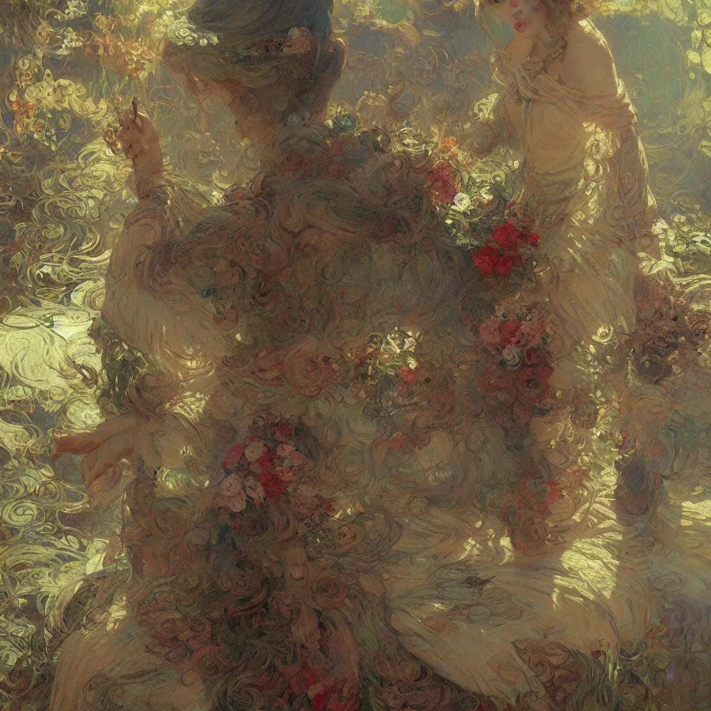 Prompt: seamless intricate monet painterly motives and textures pattern, hyper detailed, octane render, vivid colors, artstation, by jeremy mann, by alphonse mucha, by monet