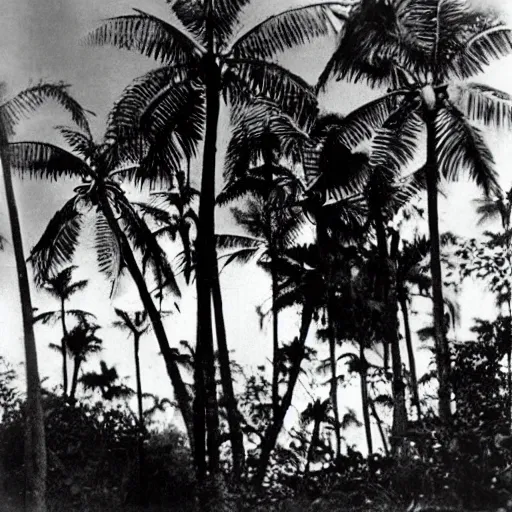 Image similar to a rizom lost film footage of a trabal sphere in the middle of the tropical jungle / object / abstract / modernism / film still / cinematic / enhanced / 1 9 2 0 s / black and white / grain