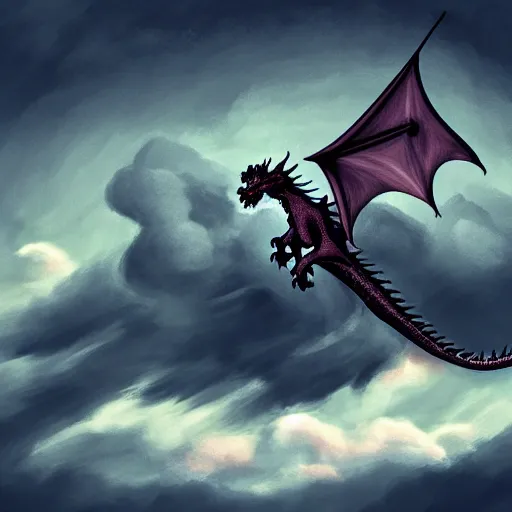 Image similar to a photo of a dragon sleeping on dark cloud, trending on artstation