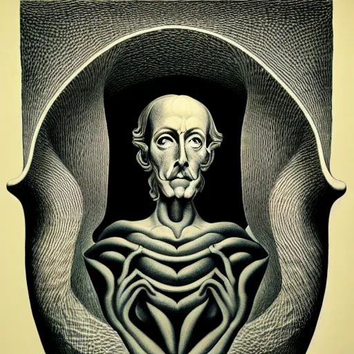 Image similar to graphic conceptual post - mortem monumental portrait made by escher and william blake and salvador dali, highly conceptual art, intricate detailed painting, illustration sharp detail, vector sharp graphic, manga 1 9 9 0