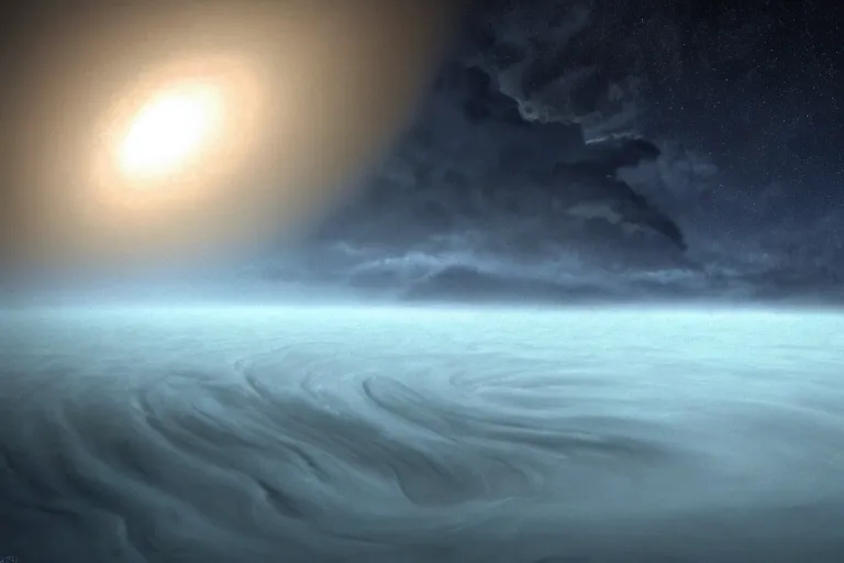 Prompt: a national geographic photo of the storm on Neptune's surface at night, Trending on artstation.