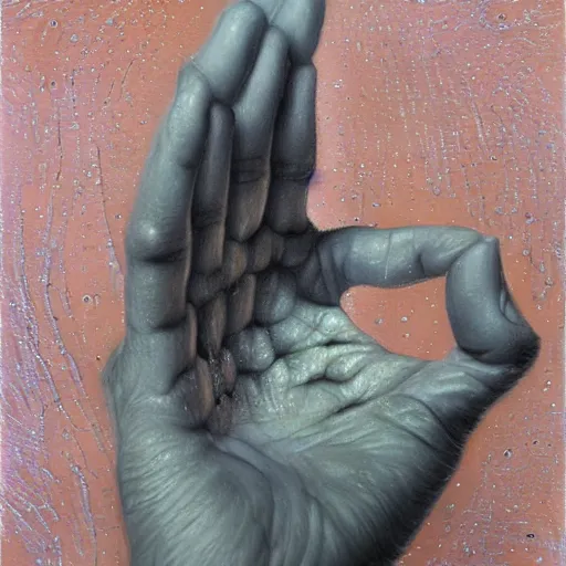 Prompt: A body art. A rip in spacetime. Did this device in his hand open a portal to another dimension or reality?! positivism by Hans Baluschek, by Linnea Strid robust