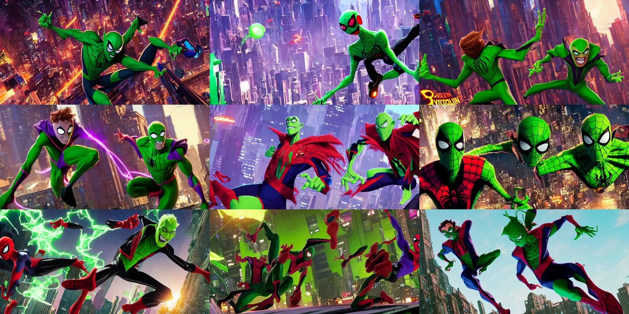 Prompt: Green goblin in Spider-Man Into the Spider-Verse