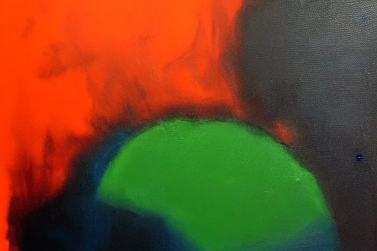 Image similar to born under a bad sign, good luck and trouble are my only friends, colors orange, white!!, dark green, dark blue, surreal abstract painting