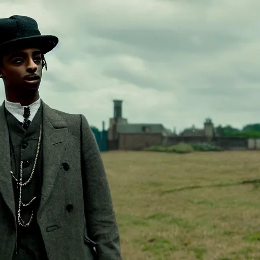 Image similar to playboi carti in peaky blinders 4 k the detailed super realistic