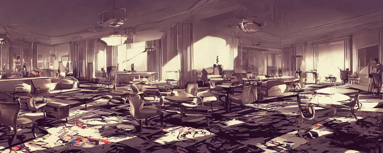 Prompt: Maximalism Syd Mead room interiors. Realistic Fantasy Render.