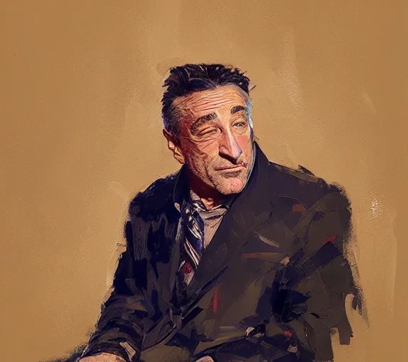 Image similar to a hyper-detailed painting of Robert DeNiro by Craig Mullins