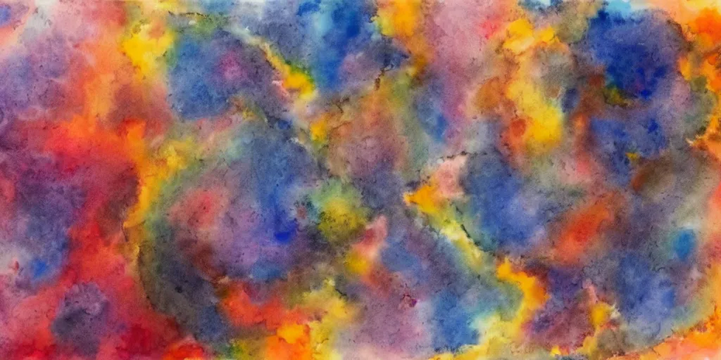 Prompt: an abstract water color painting about the infinity of time and space versus the end of the universe