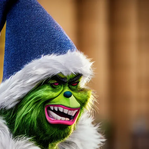 Prompt: portrait photo still of real life grinch, 8 k, 8 5 mm f 1. 8