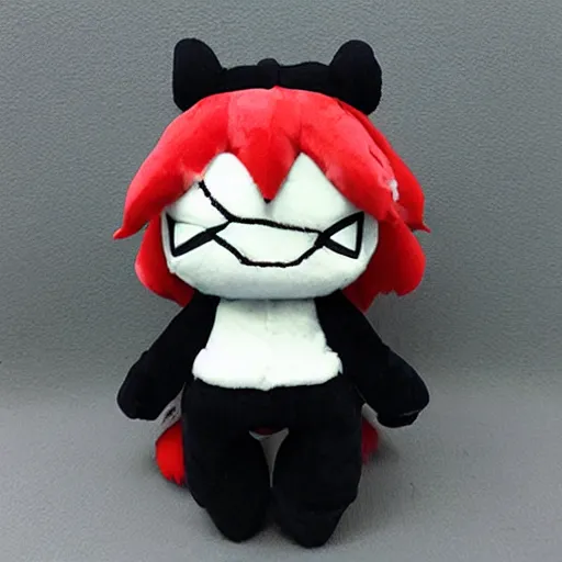 Image similar to cute fumo plush of an angry girl, furious, anime girl