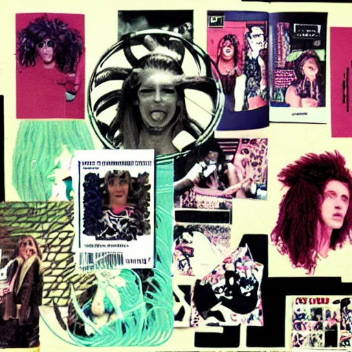 Prompt: medusa 8 0 s collage fanzine